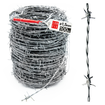 Stacheldraht Weidezaun 1,5mm doppelt Verdrillt 100m