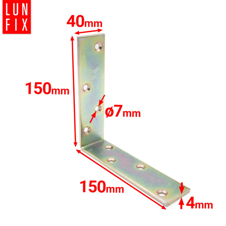 Konstruktionswinkel Balkenwinkel 150x150 Stärke 4 mm