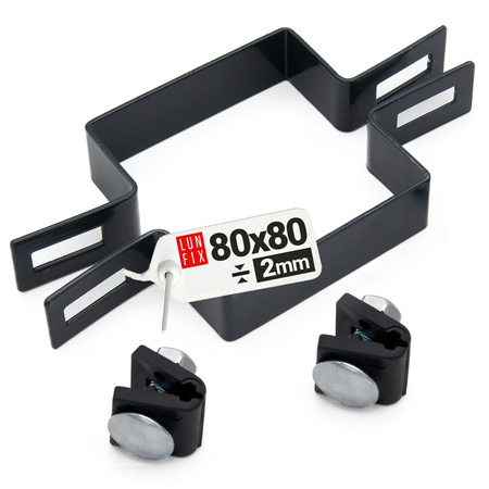 Mittelschelle Vierkant für 80x80 mm Pfosten Graphit