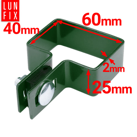 Endschelle Vierkant für 40x60 mm Pfosten Grün