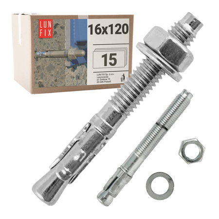 Schwerlastanker Bolzenanker M16 120mm 15 stk