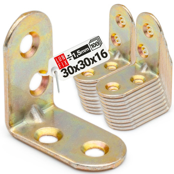 Möbelbauwinkel Gelb Verzinkt 30x30x16x1,5 mm 100 Stück