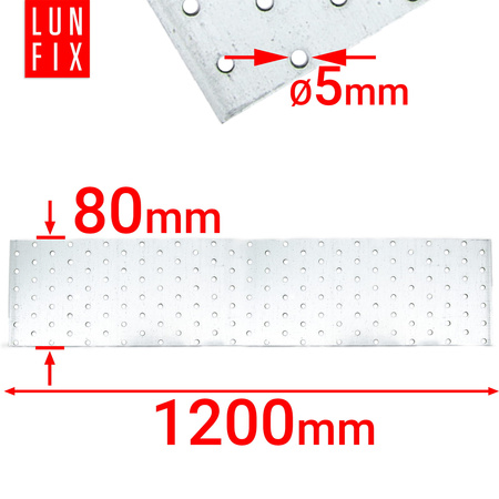 Flachverbinder 1200x80x2mm Lochplatte 1 Stk