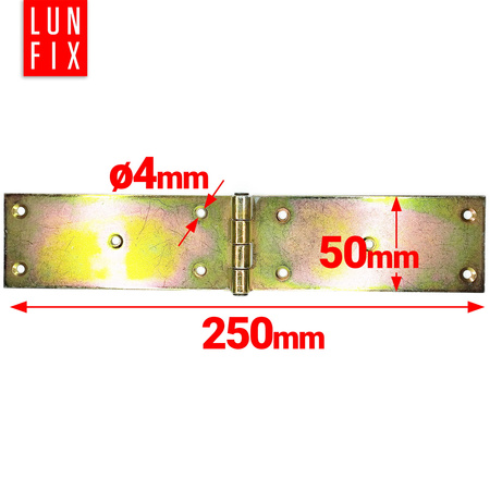 Scharnier Klappbar verzinkt 250x50x2mm