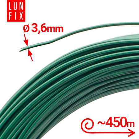 Spanndraht Gartendraht Grün Verzinkt und PVC 450m Ø3,6mm