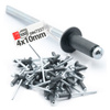 Aluminium Blindnieten DIN7337 4x10 mm 100 Stück RAL 7016 Anthrazitgrau