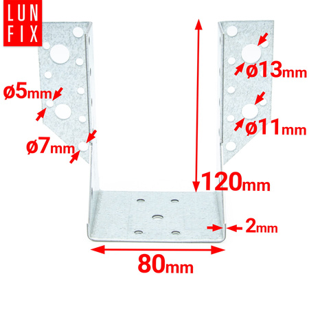 Balkenschuh Typ A 80x120 mm