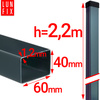 Słupek ogrodzeniowy 60x40 LUNBERG 60x40x2200 1,3mm grubości, grafitowy 220cm 2,2m