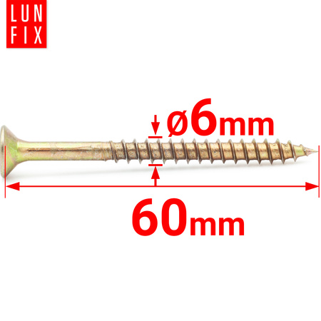 Universalschraube 6,0x60 mm 200 Stück Kreuzschlitz PZ3