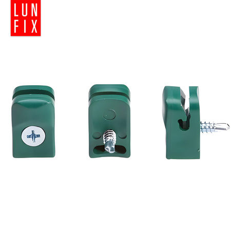 Spanndrahthalter mit Selbstscheidender Schraube 4mm Grün 100 Stück