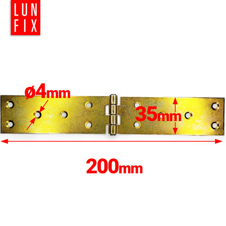 Scharnier Klappbar verzinkt 200x35x1,5mm 2stk