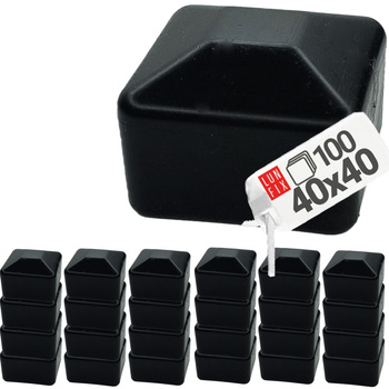 Pfostenkappen Schwarz 40x40 mm 100 Stück