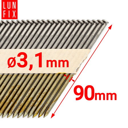 34° Grad Ringschaftnägel 3,1 x 90 mm Packung 2000