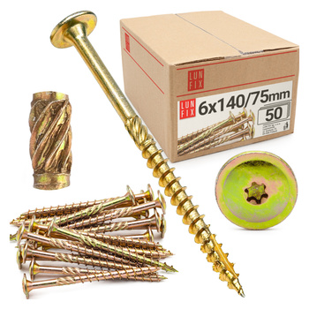 Tellerkopfschrauben 6x140 mm 50 Stück TX30