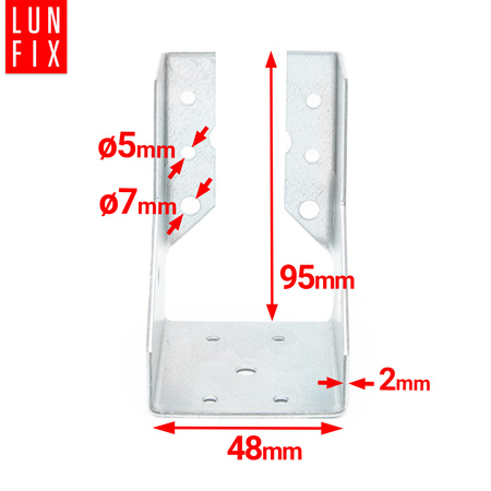 Balkenschuh Typ B 48x95 mm