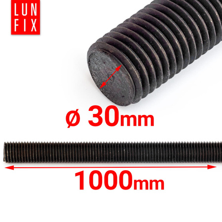 Gewindestange M30 x 1000 mm, 1 Stück | Festigkeitsklasse 10.9 | DIN 975