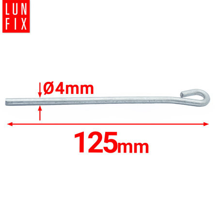 50 x 125 mm Befestigungsdraht mit Öse für Ankerschnellabhänger 4mm