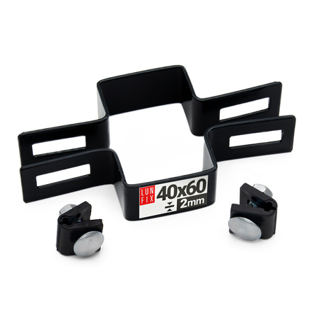 Mittelschelle Vierkant für 40x60 mm Pfosten Shwarz