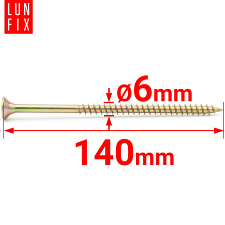 Universalschraube 6,0x140 mm 50 Stück Kreuzschlitz PZ3