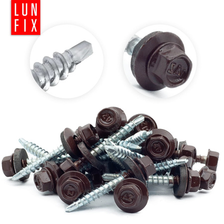 Trapezblechschrauben 4,8 x 35 mm 250 StückSchokoladenbraun RAL 8017