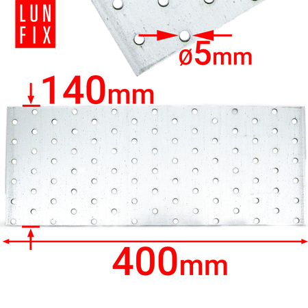 Flachverbinder 400x140x2mm Lochplatte 1 Stk