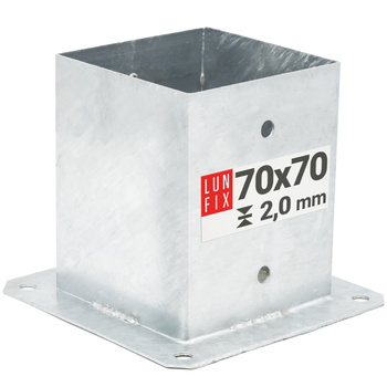 Pfostenbasis 70x70x2mm Höhe 150mm