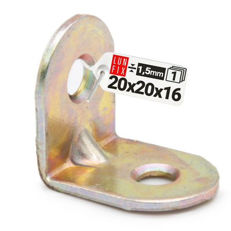 Möbelbauwinkel Gelb Verzinkt 20x20x16x1,5 mm