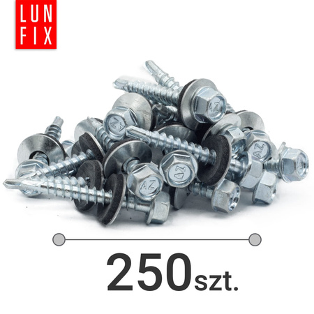 Trapezblechschrauben 4,8 x 35 mm 250 Stück Silber verzinkt