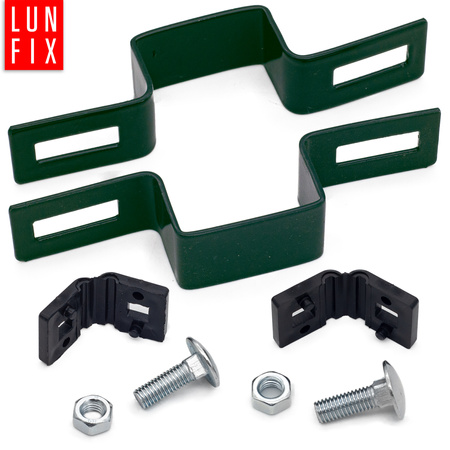 Mittelschelle Vierkant für 40x60 mm Pfosten Grün