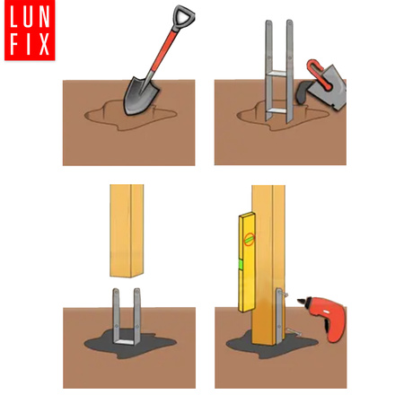 Montage Satz: H-Pfostenträger 140 + Schrauben