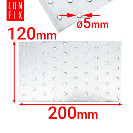Flachverbinder 200x120x2mm Lochplatte 10 Stk