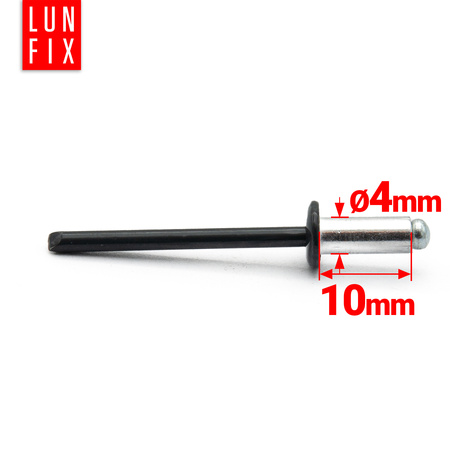 Aluminium Blindnieten DIN7337 4x10 mm 100 Stück RAL 9005 Tiefschwarz