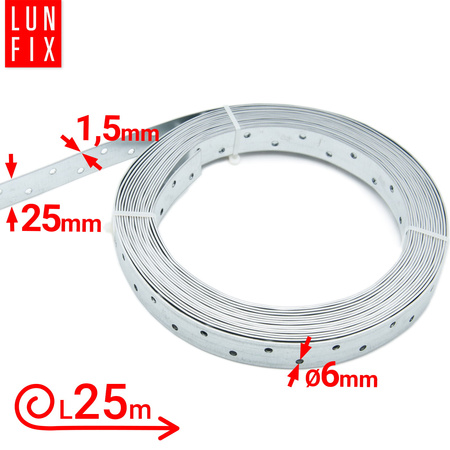 Lochband 25x1,5mm 25m