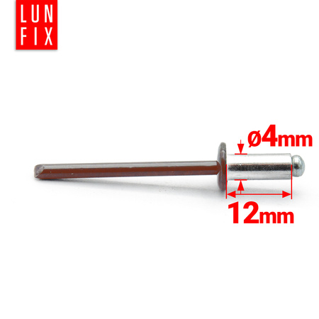 Aluminium Blindnieten DIN7337 4x12 mm 100szt RAL 8017 Schokoladenbraun
