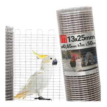 Volierendraht Hühnerdraht Verzinkt H1m L50m Maschenweite 13x25mm Ø0,65mm