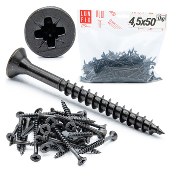 Universalschraube 4,5x50 mm Schwarz Verzinkt 1kg