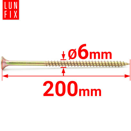 Universalschraube 6,0x200 mm 50 Stück Kreuzschlitz PZ3