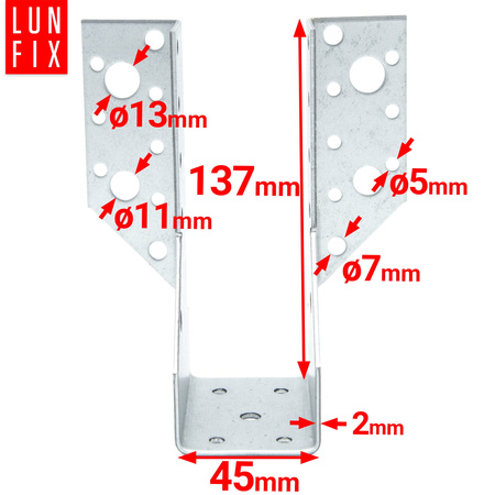 Balkenschuh Typ A 45x137 mm