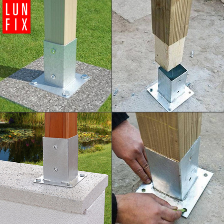 Montage Satz: Pfostenbasis 12x12 + Schrauben