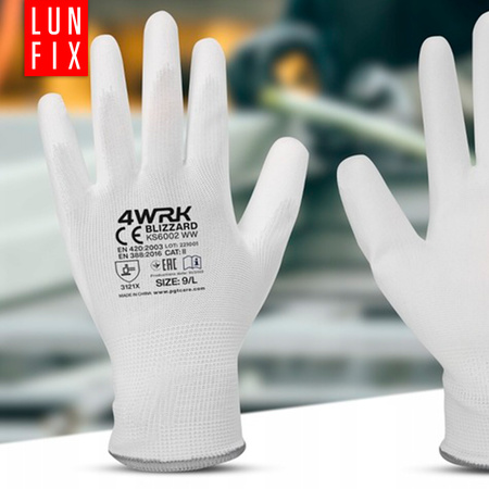 Nylon & Polyurethan Arbeitshandschuhe, Größe 8 M 12stk.