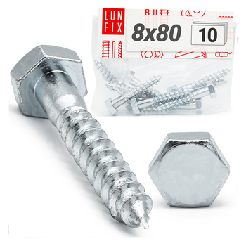 Sechskant Holzschrauben 8 X 80 mm 10 Stück DIN571