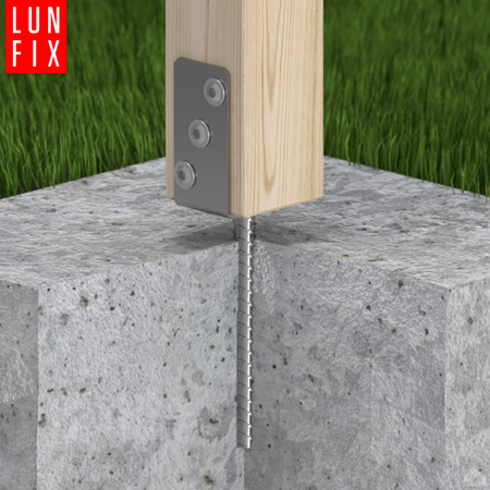 Montage Satz: Pfostenaufnahme 100 mit Betonanker + Schrauben