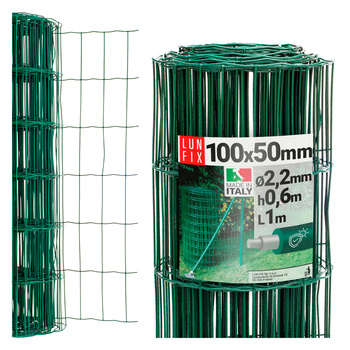 Drahtzaun Gartenzaun Grün H0,6m L1m Maschenweite 100x50mm Ø2,2mm