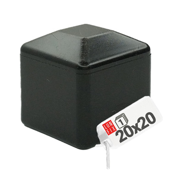 Pfostenkappen Schwarz 20x20 mm Eckig 10 stuck