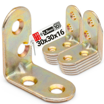 Möbelbauwinkel Gelb Verzinkt 30x30x16x1,5 mm 10 Stück