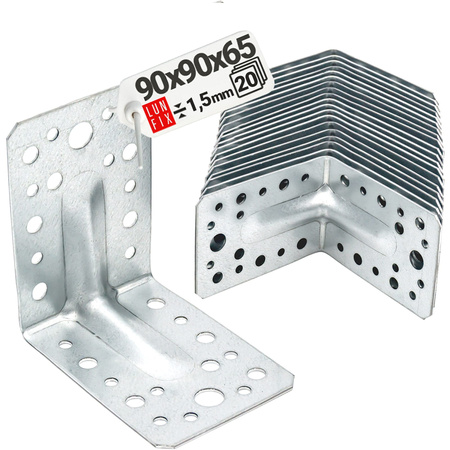 20 Stück Schwerlast Winkelverbinder 90x90x65