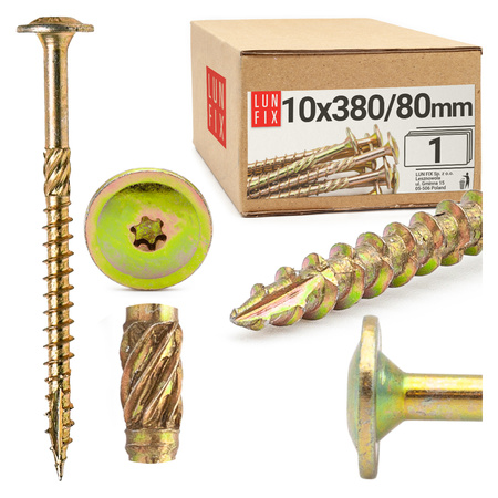 Tellerkopfschrauben 10x380 mm 1 Stück TX40