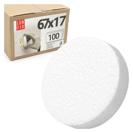 Styropor Abdeckkappen Rondelle Ø 67 mm Weiß 100stk.