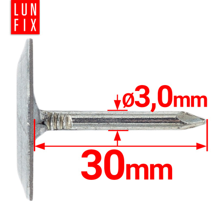 Dachnägel mit Unterlegscheibe 3 x 30 mm - 1kg