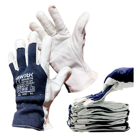 Textile Arbeitshandschuhe mit Ziegenleder Größe 8 M 12stk.